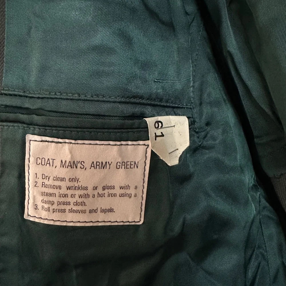 US Army Green Service Uniform Dress Coat Jacket AG-489 40R Gold Eagle Buttons